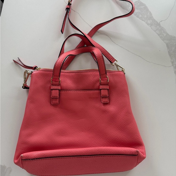 kate spade Coral Pink Pebbled Leather Crossbody Satchel - Picture 3 of 5